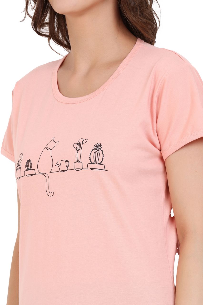 Top and Pajama Set – Peach & Black