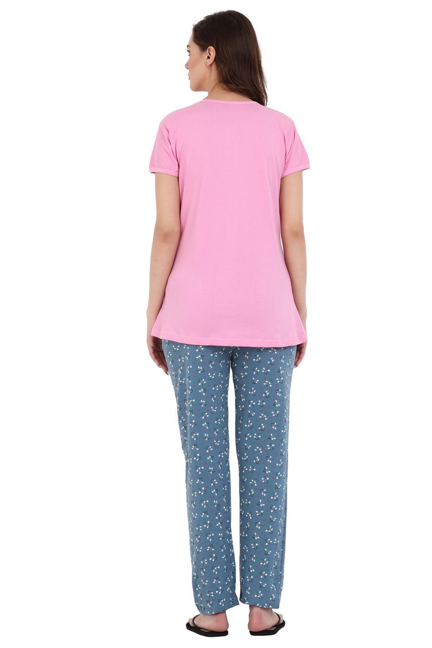 Top and Pajama Set – Pink & Grey