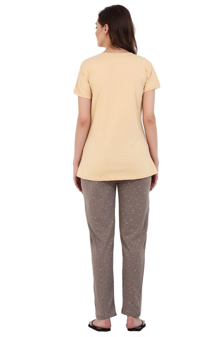 Top and Pajama Set – Yellow & Brown