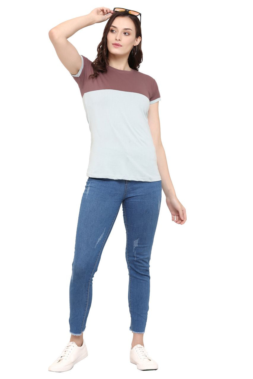 block t-shirt for women dark grey-violet color