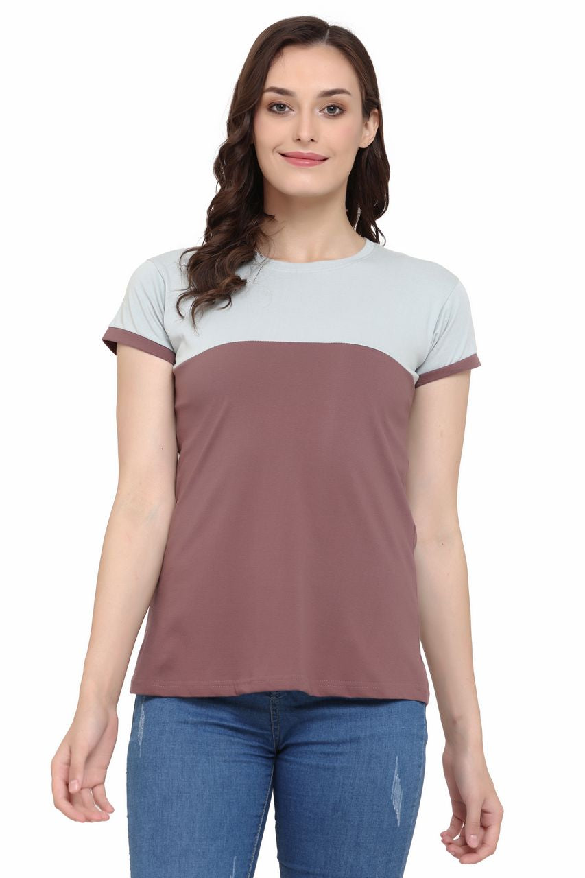 block t-shirt for women grey-brown color