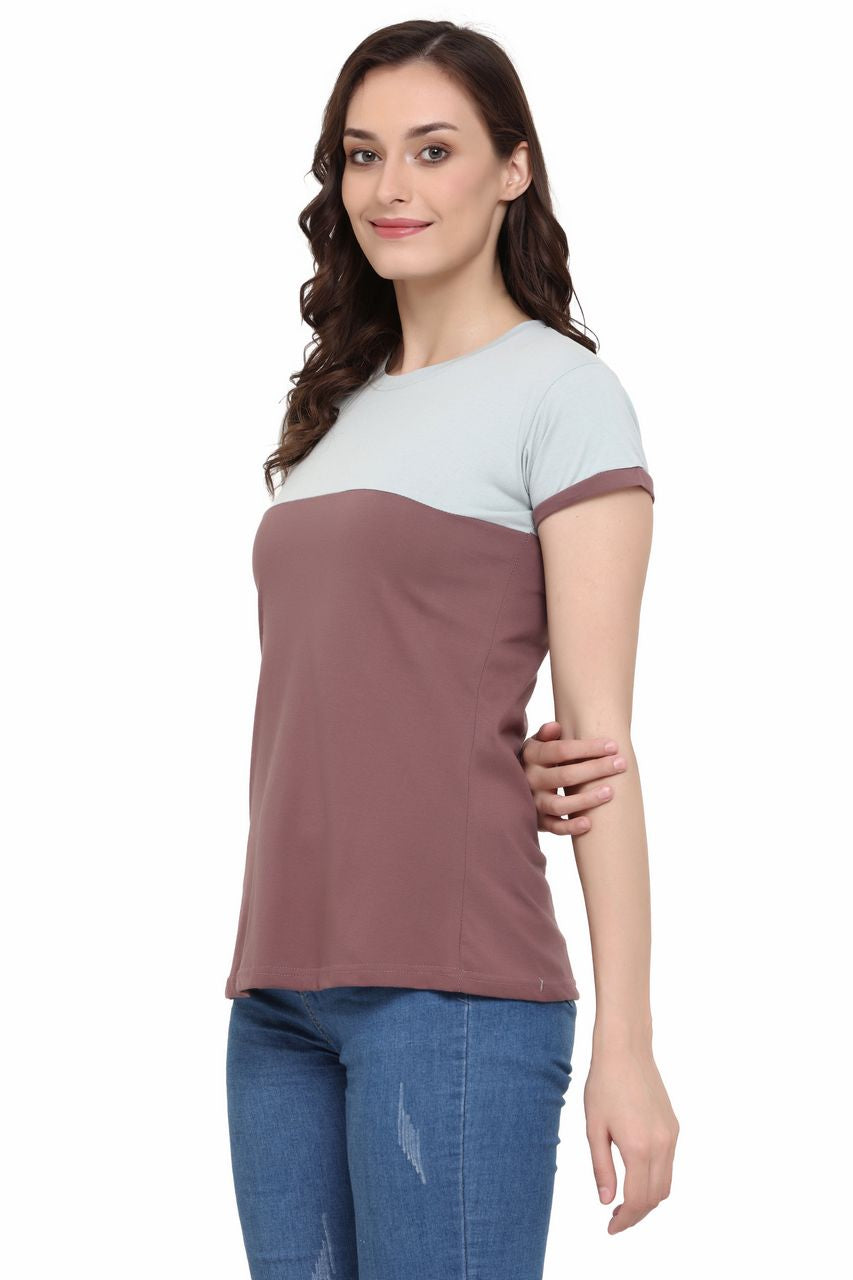 block t-shirt for women grey-brown color