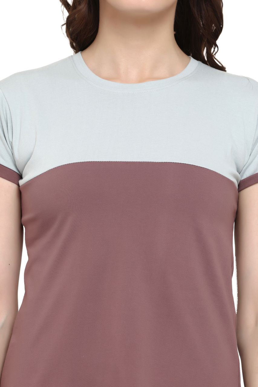block t-shirt for women grey-brown color