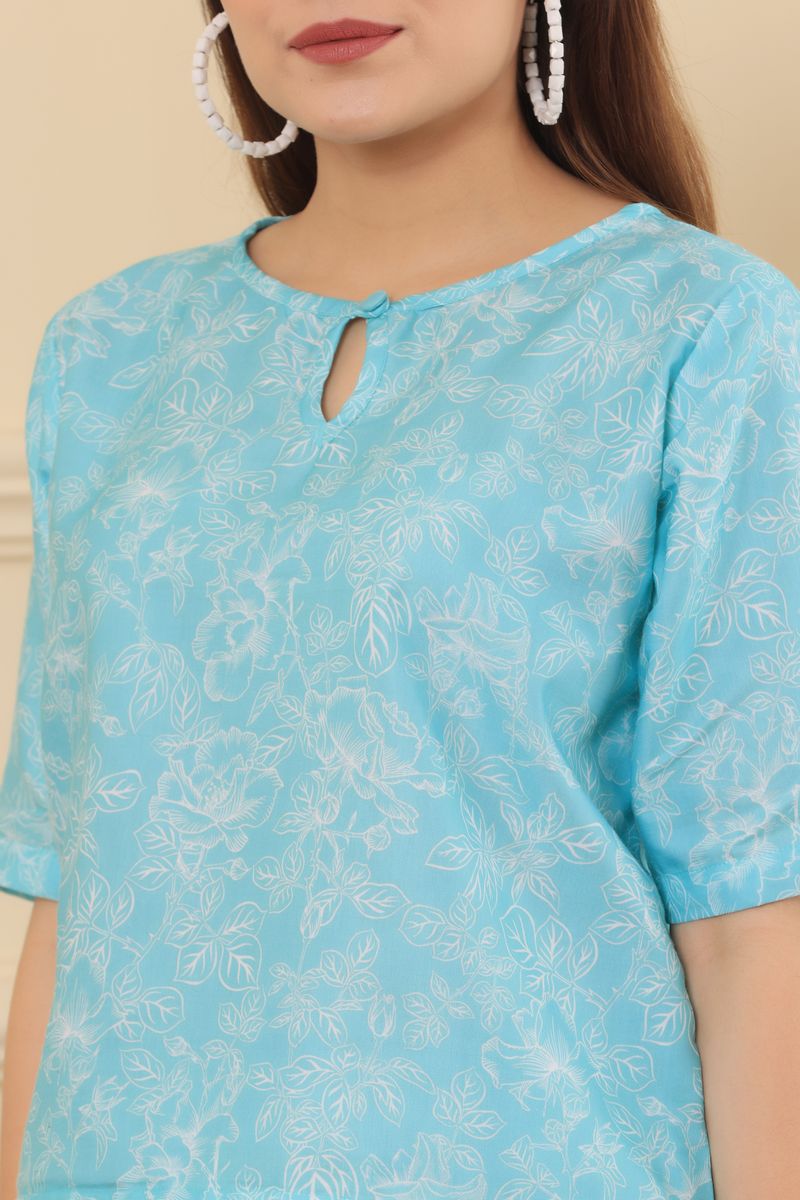 crop top & palazzo co-ord set for women leaf print