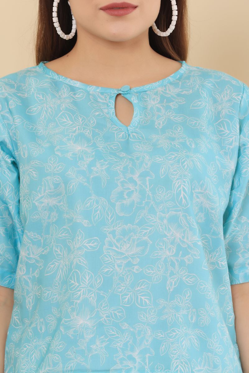 crop top & palazzo co-ord set for women leaf print