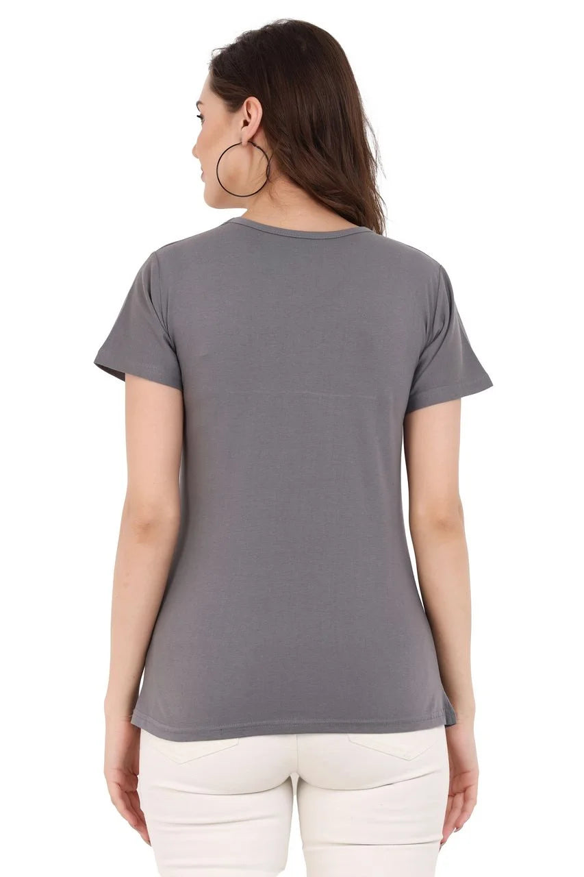 graphic t-shirt for women dark grey color