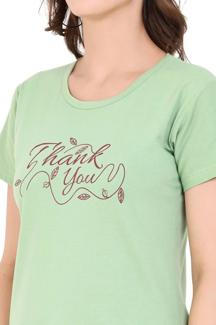 graphic t-shirt for women green color
