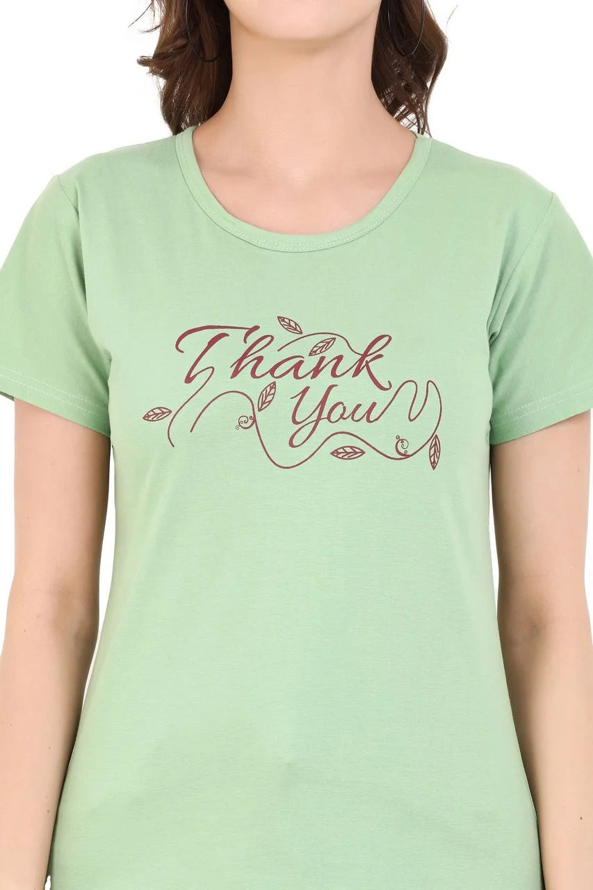 graphic t-shirt for women green color