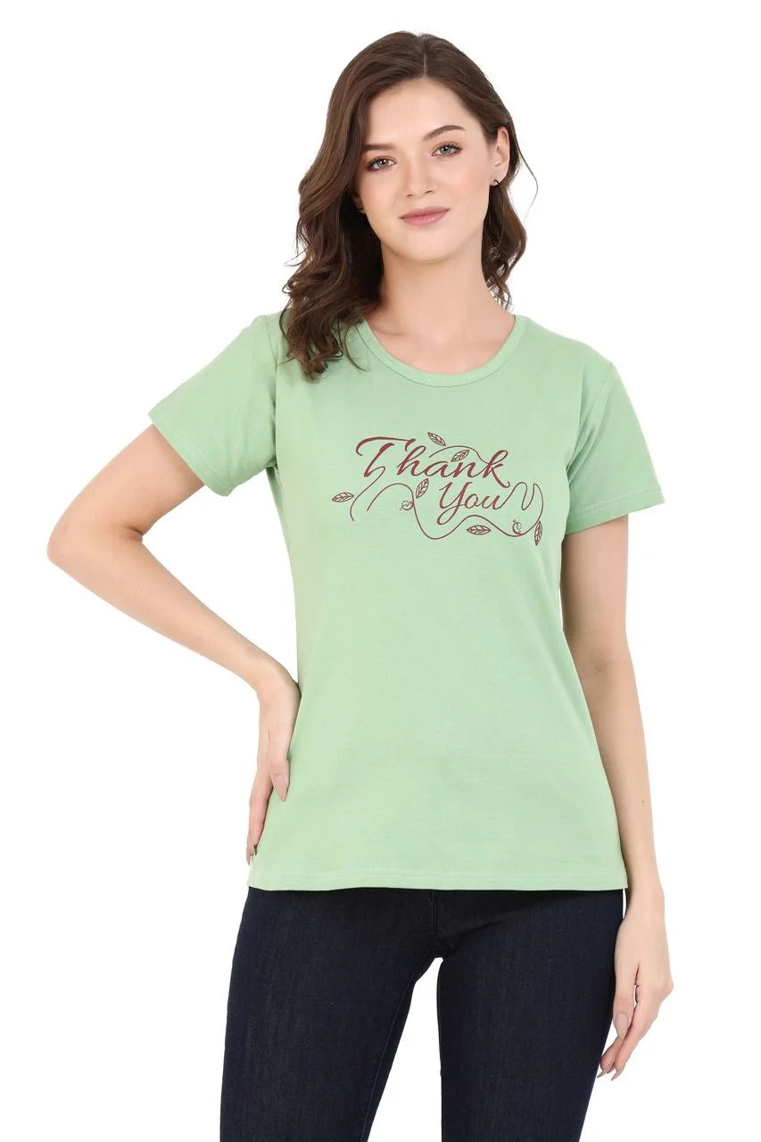 graphic t-shirt for women green color