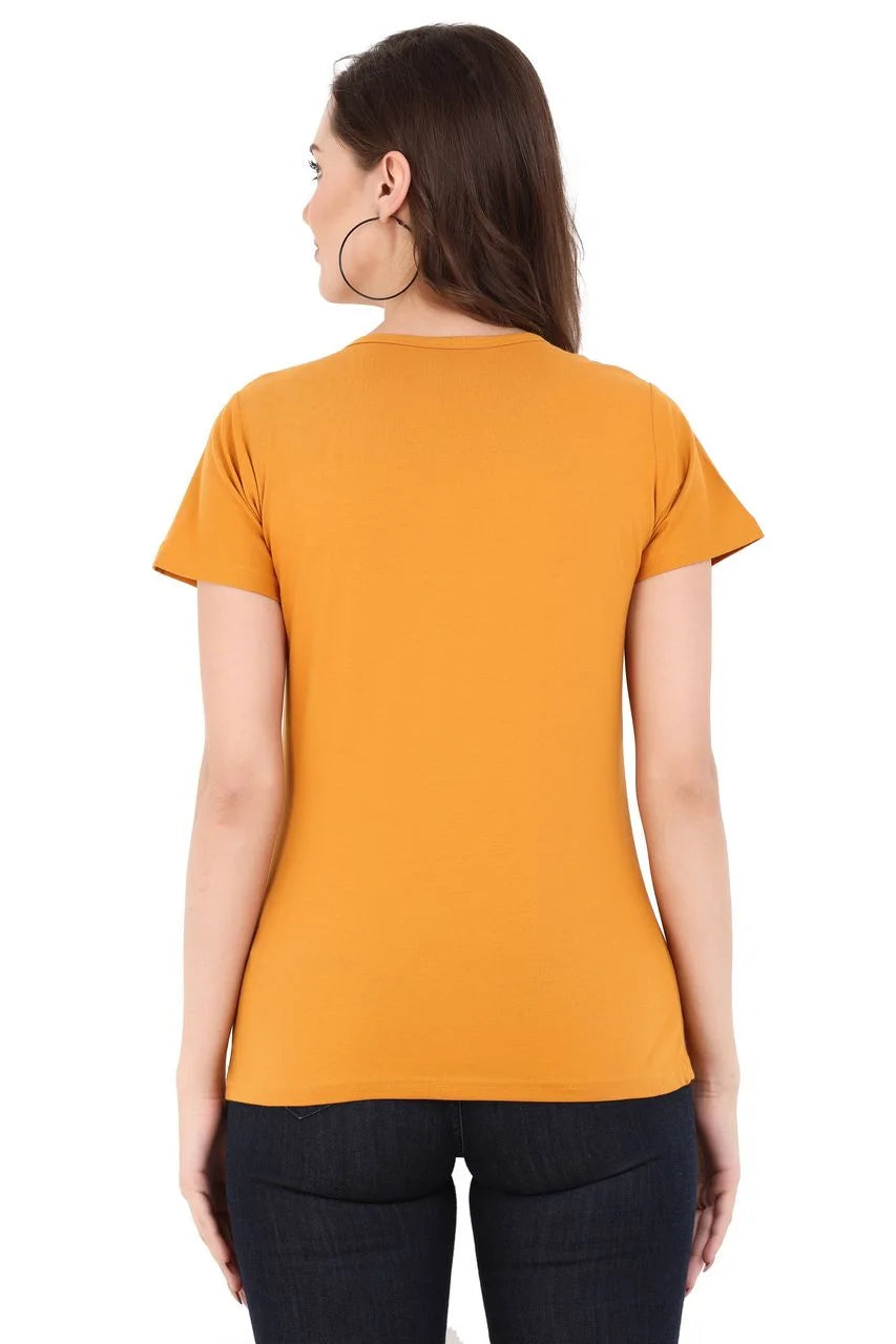 Graphic t-shirt for women mustard color