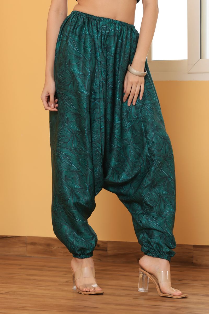 harem pant for women leaf print