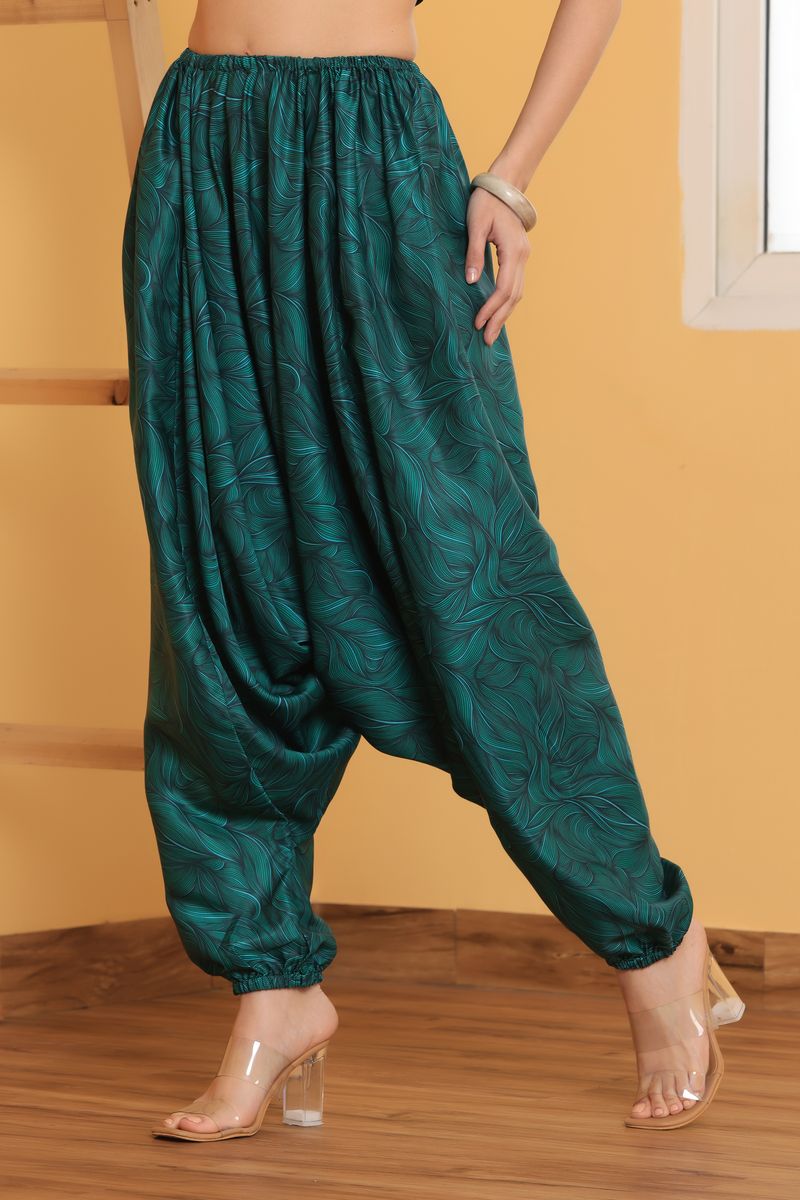 harem pant for women leaf print