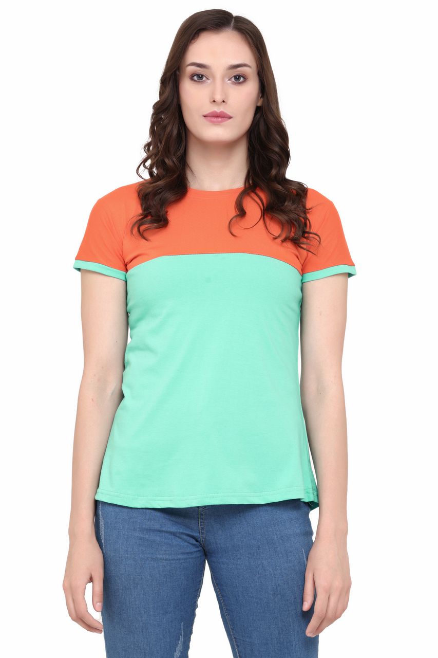 Block T-Shirt, Orange-Green