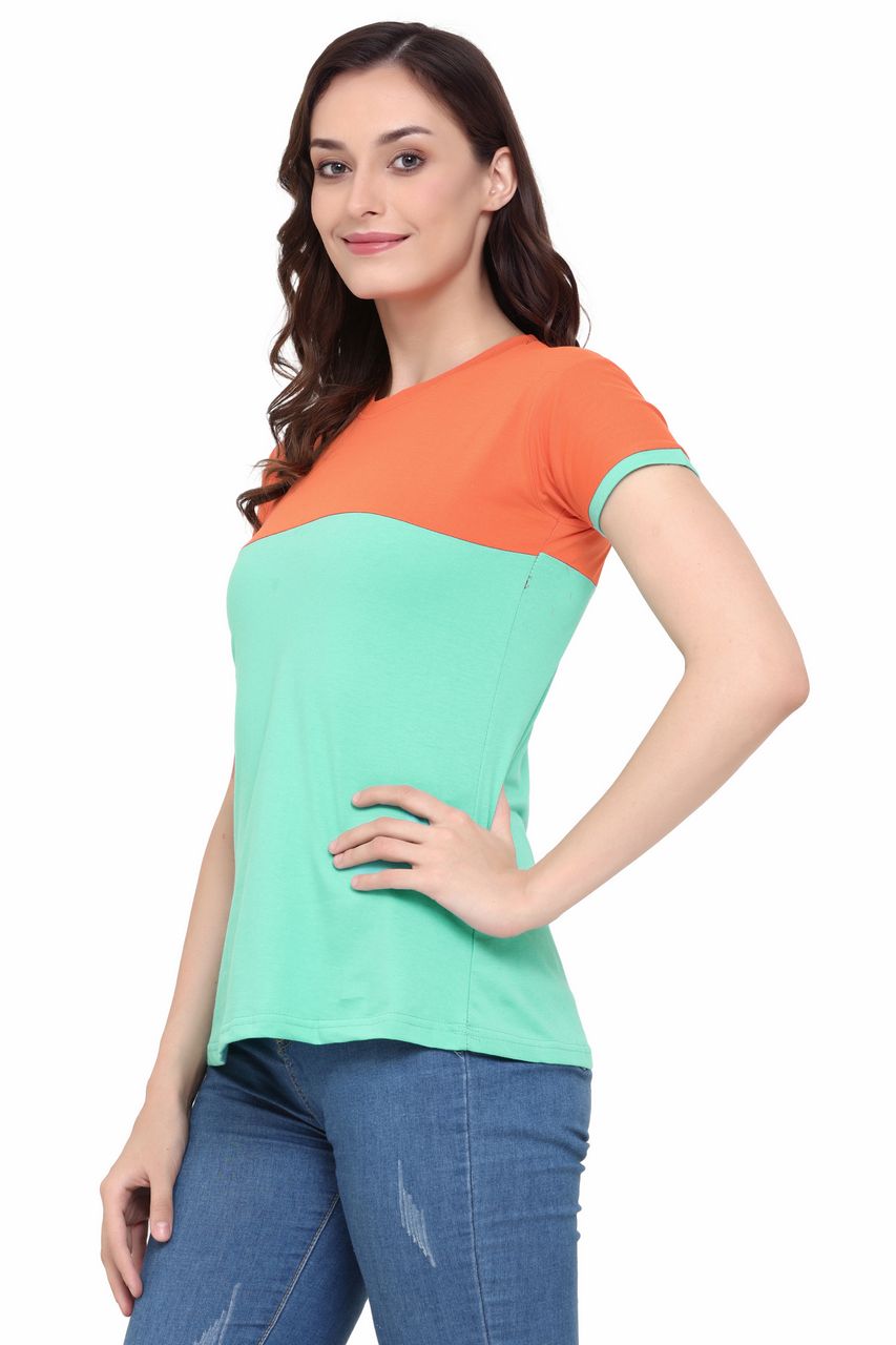 Block T-Shirt, Orange-Green