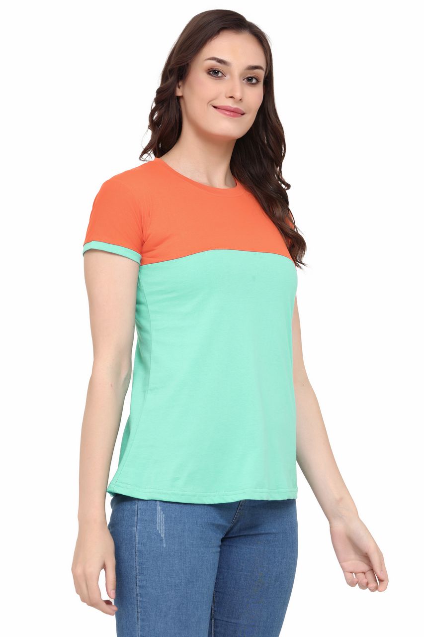 Block T-Shirt, Orange-Green