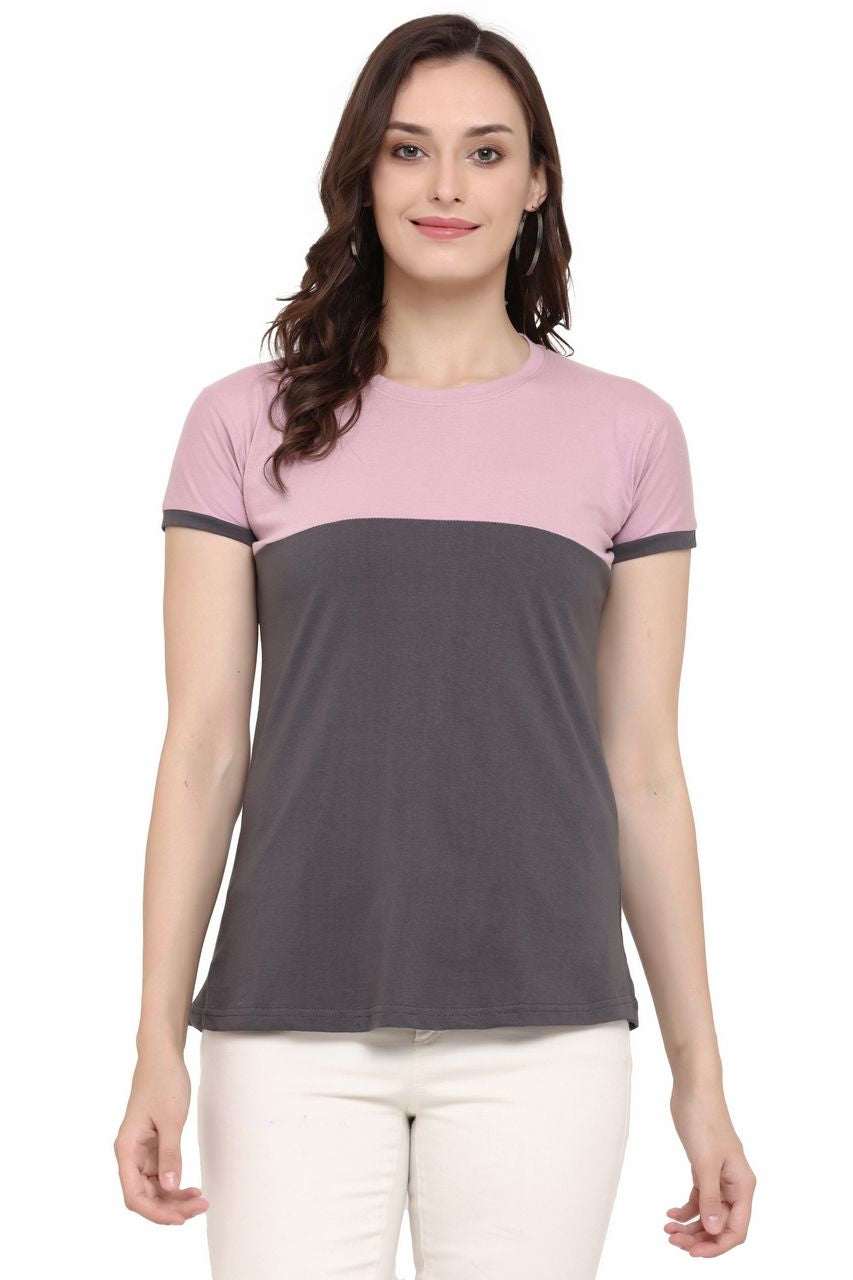 Block T-Shirt, Violet-Dark Grey