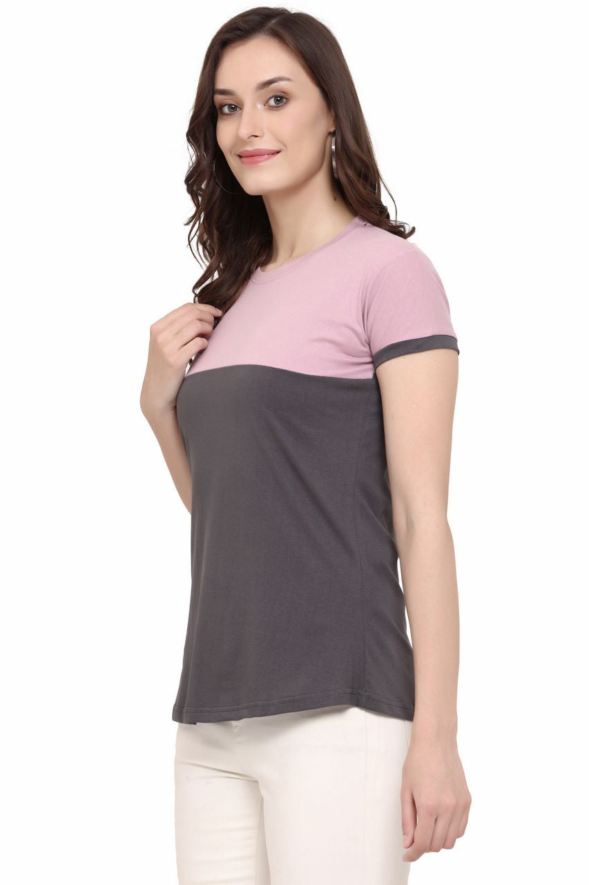 Block T-Shirt, Violet-Dark Grey