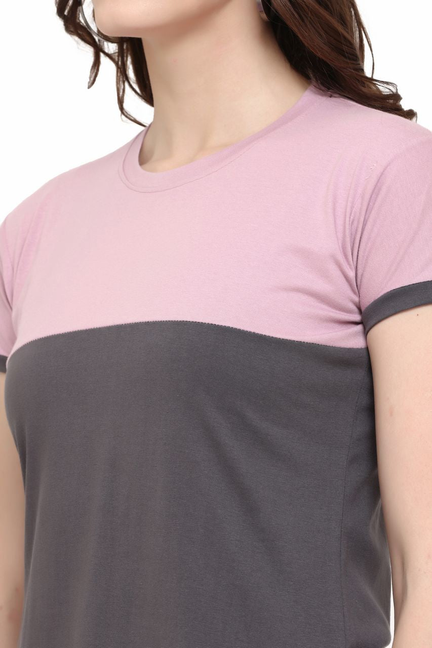 Block T-Shirt, Violet-Dark Grey