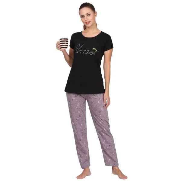 Top and Pajama Set – Black & Grey