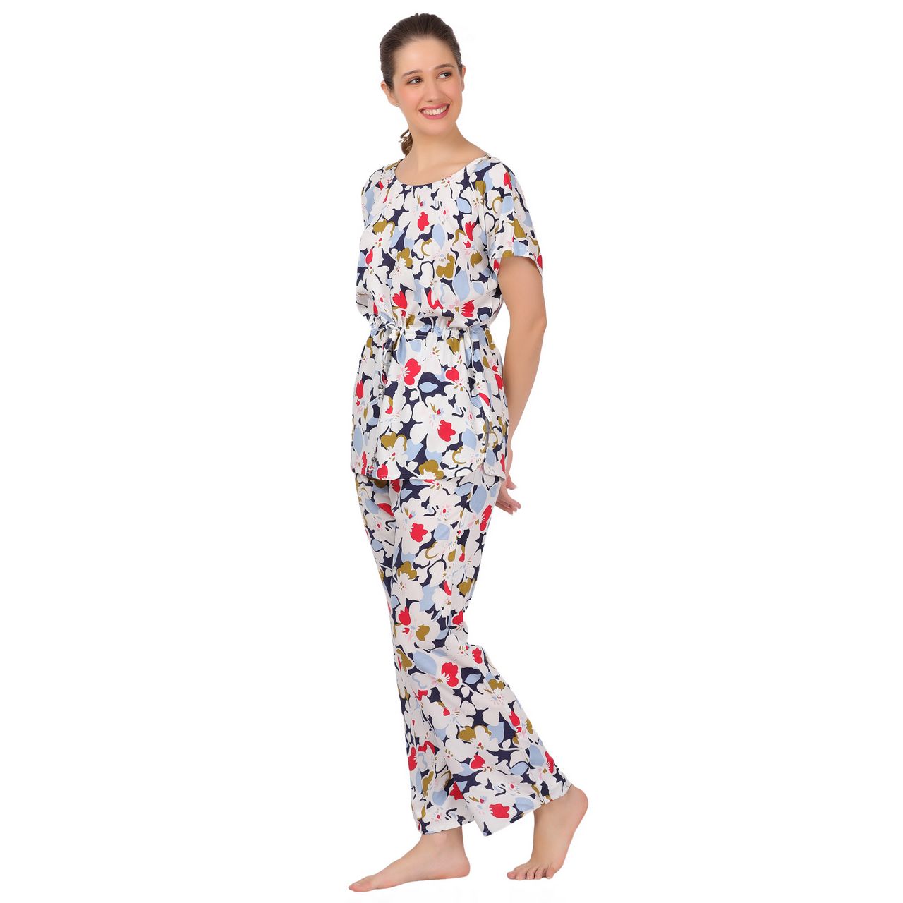 Top and Pajama Set – Multicolor, Red