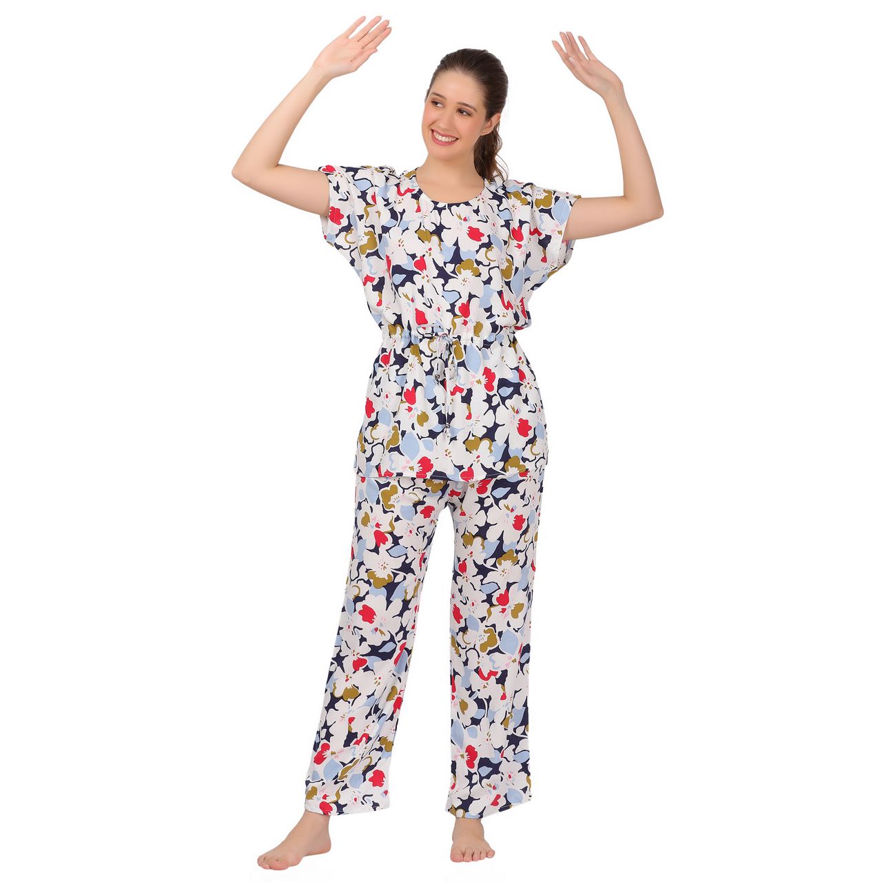 Top and Pajama Set – Multicolor, Red