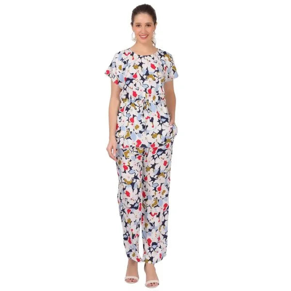 Top and Pajama Set – Multicolor, Red