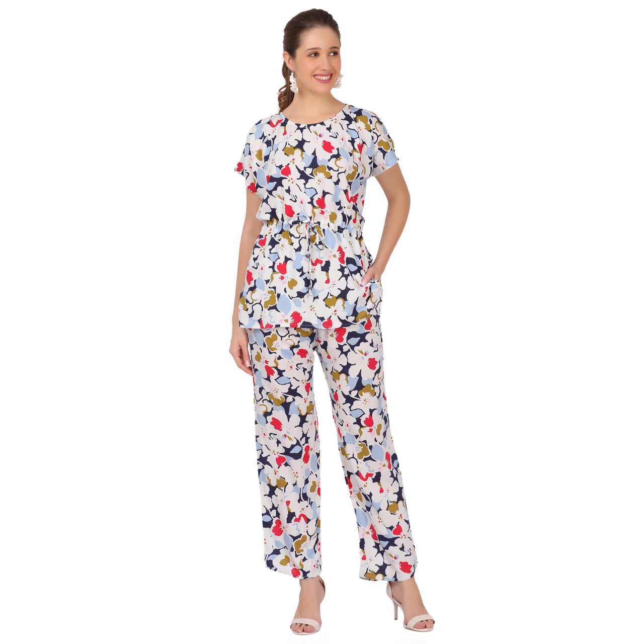 Top and Pajama Set – Multicolor, Red