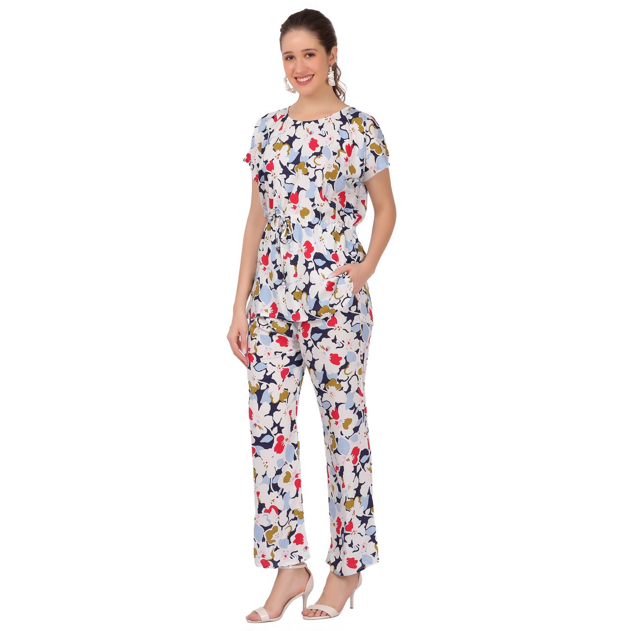Top and Pajama Set – Multicolor, Red