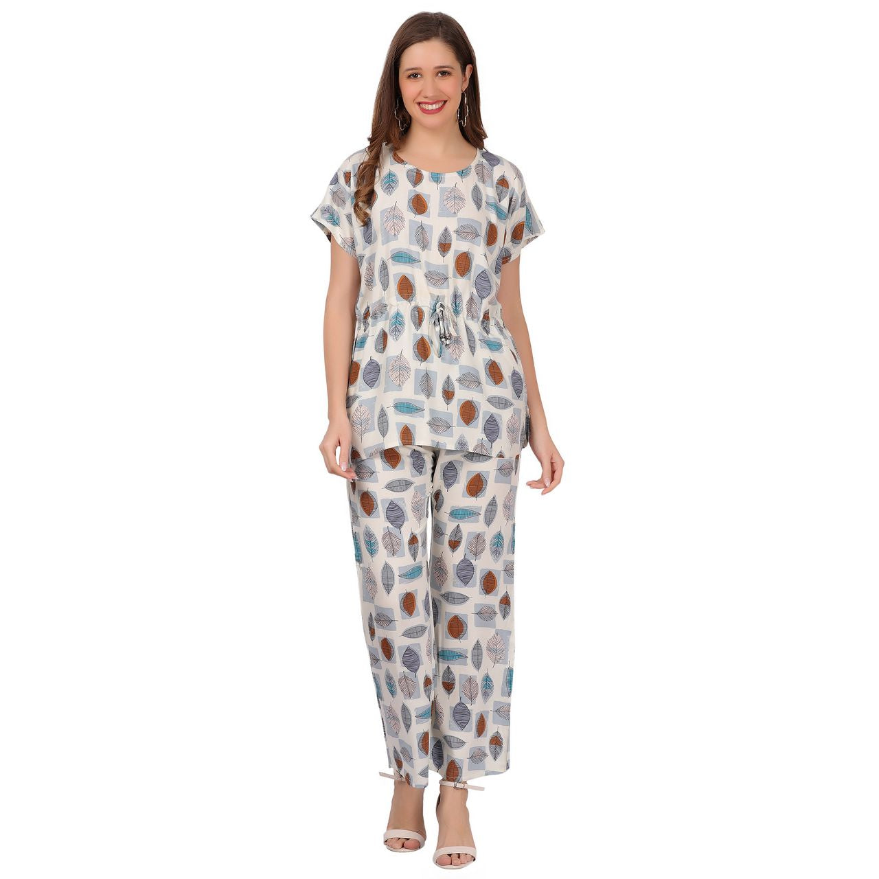 Top and Pajama Set – Ivory, Multicolor
