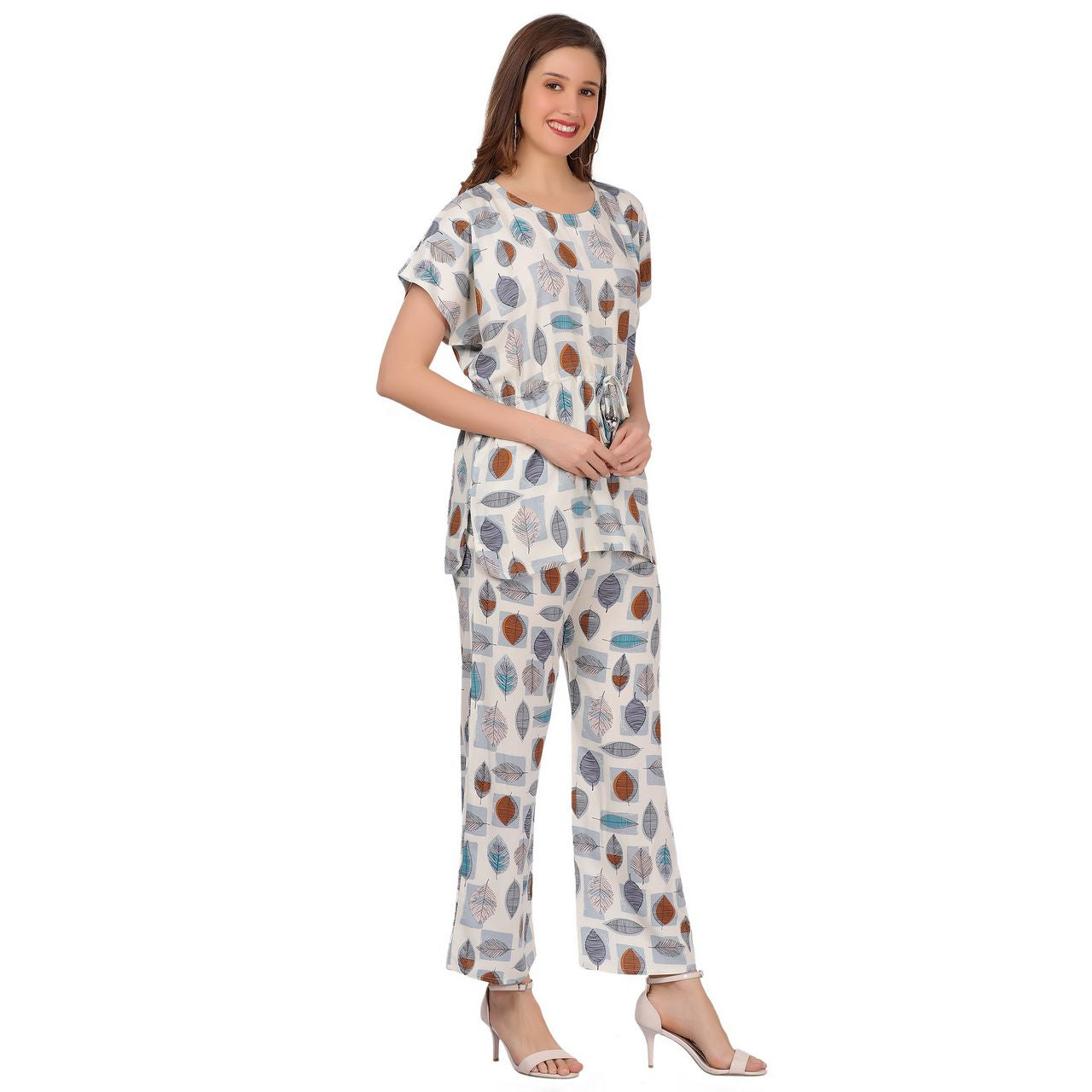 Top and Pajama Set – Ivory, Multicolor