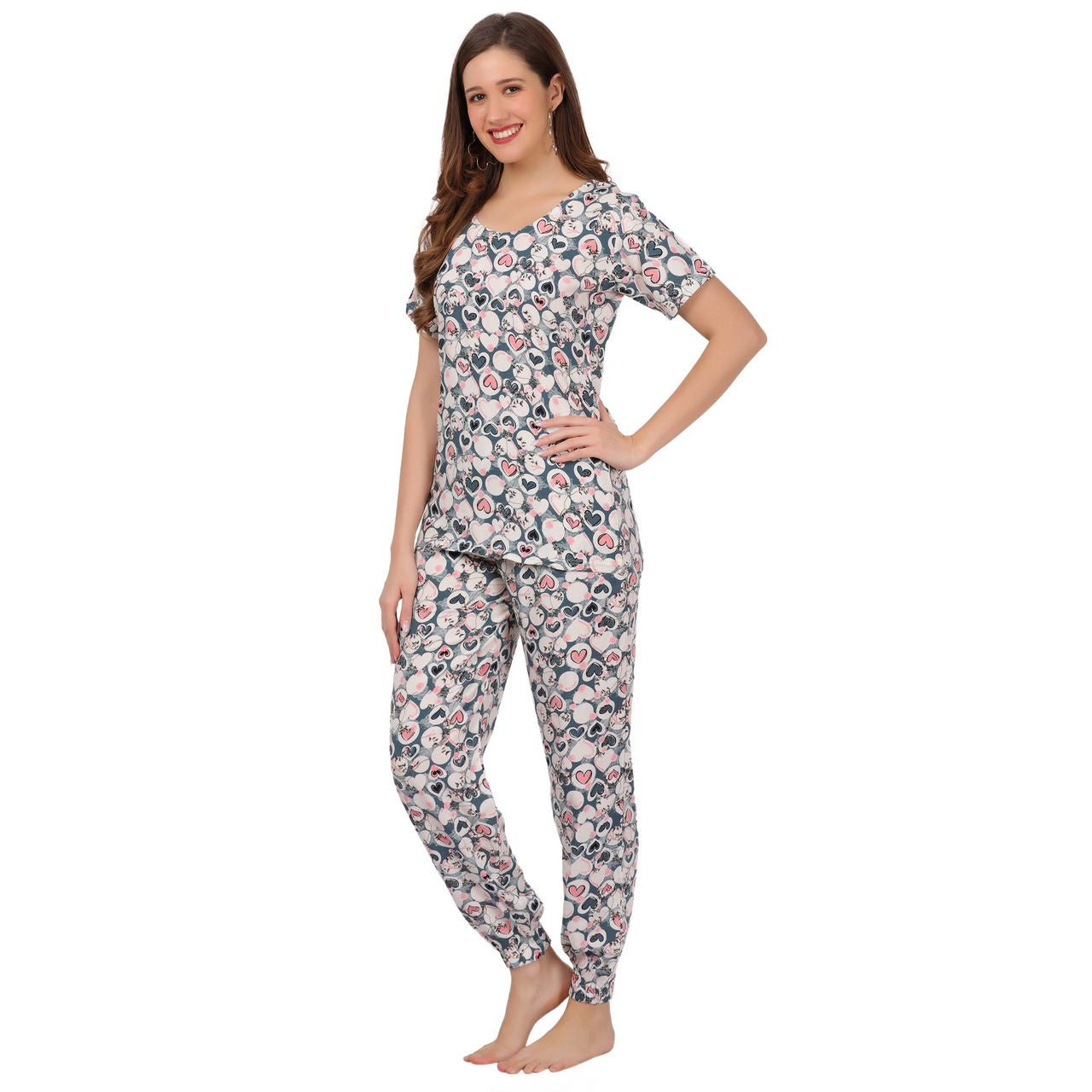 Top and Pajama Set – Pink Heart