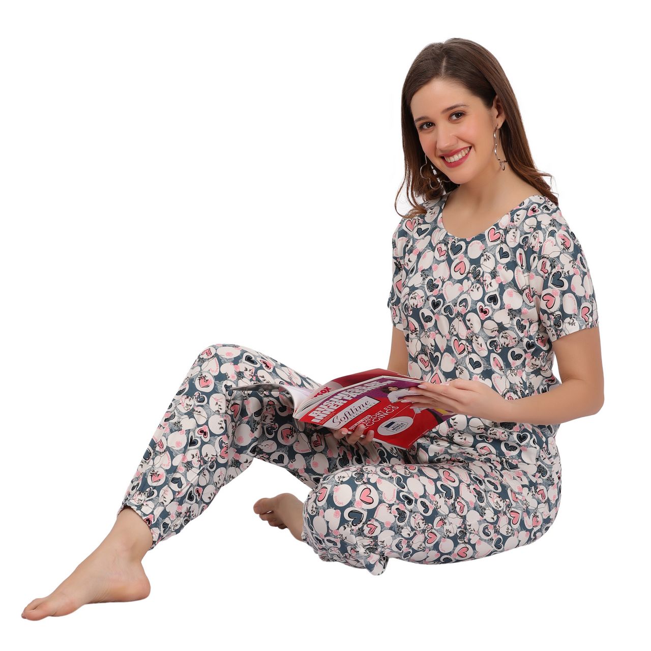 Top and Pajama Set – Pink Heart
