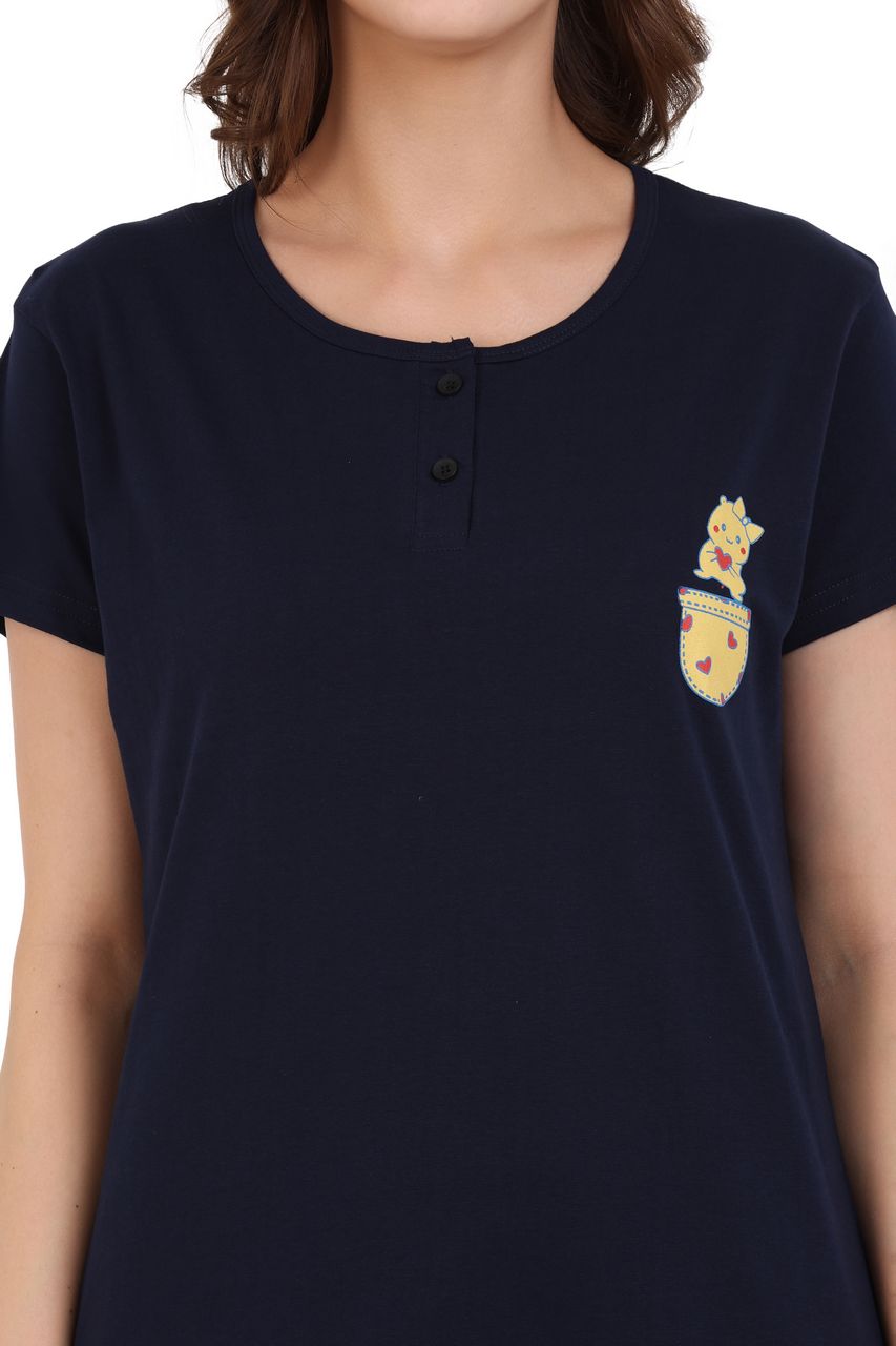 long t-shirt for women black color