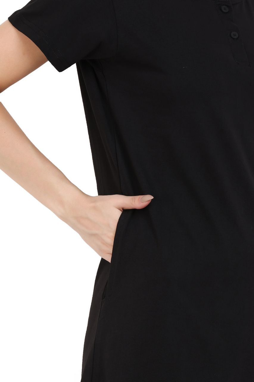 long t-shirt for women black color