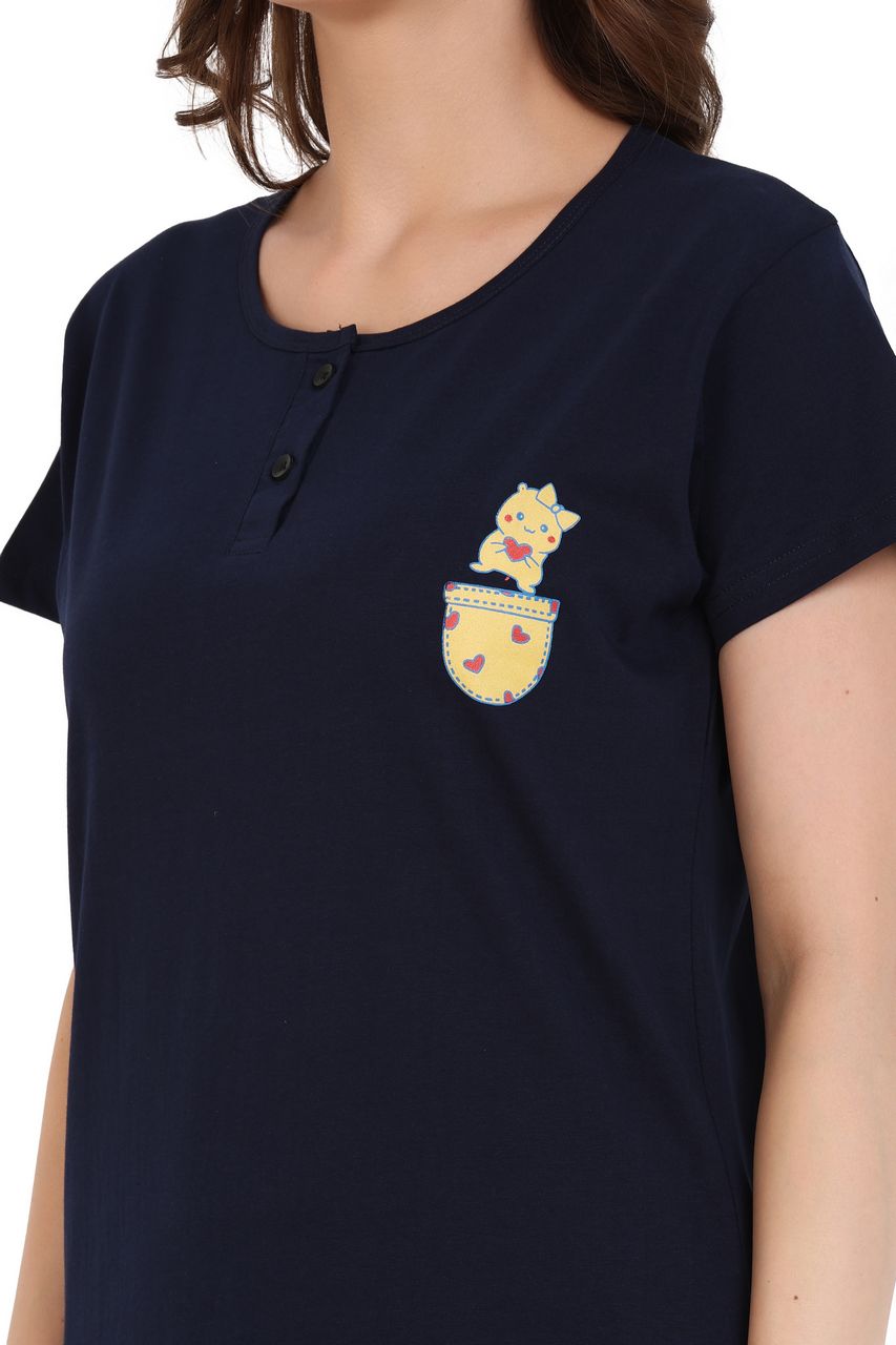 long t-shirt for women black color