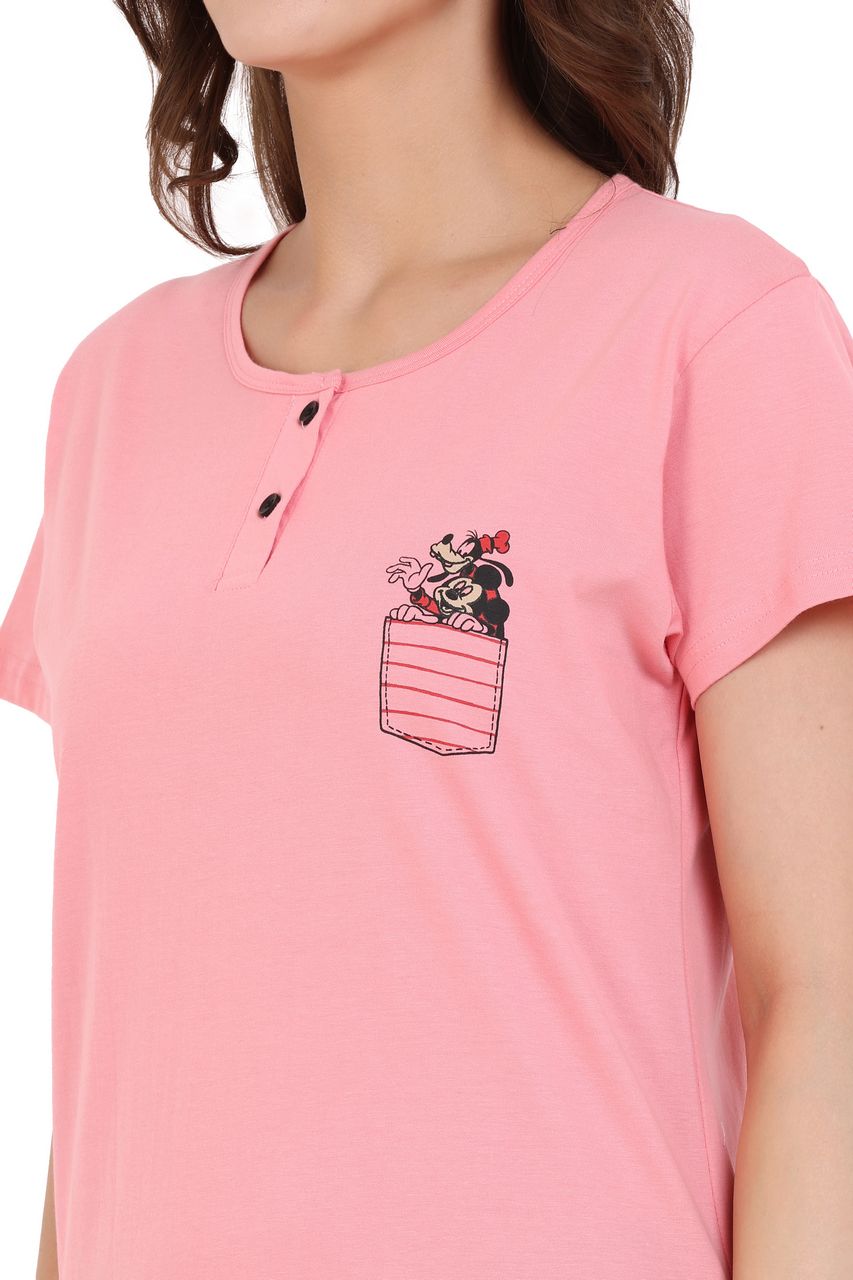 long t-shirt for women pink color