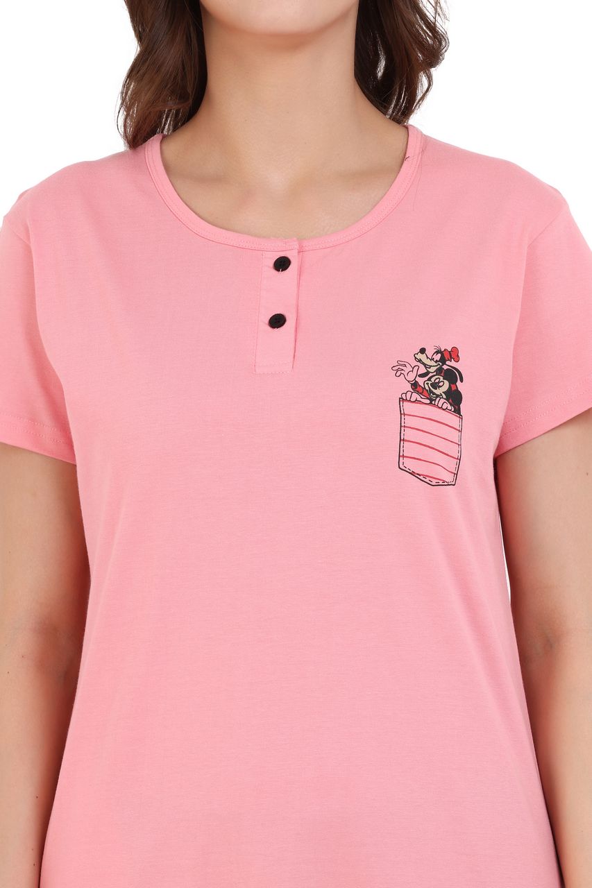 long t-shirt for women pink color