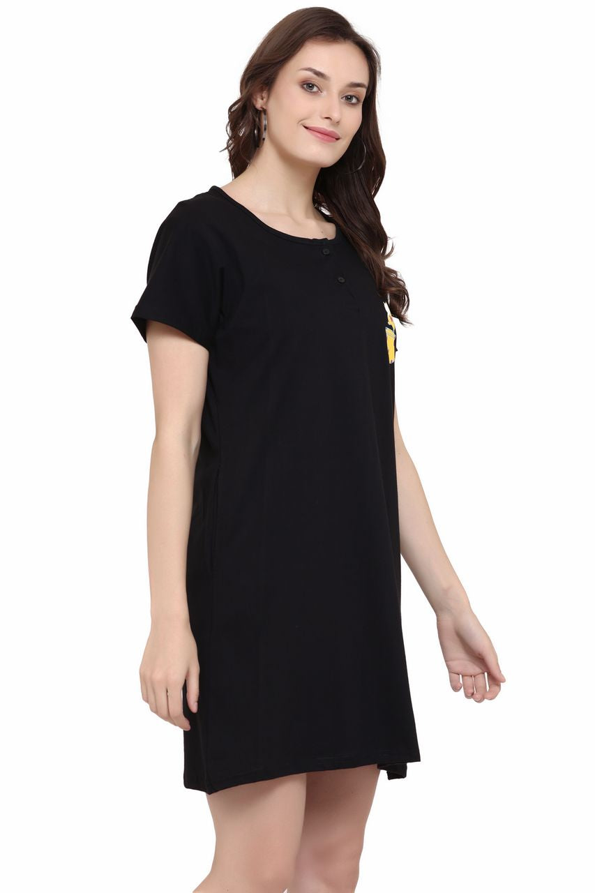 night shirt for women black color