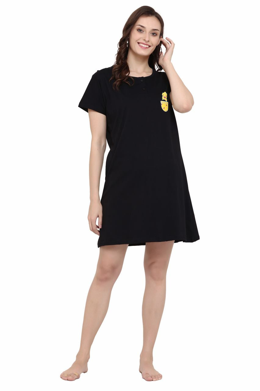 night shirt for women black color