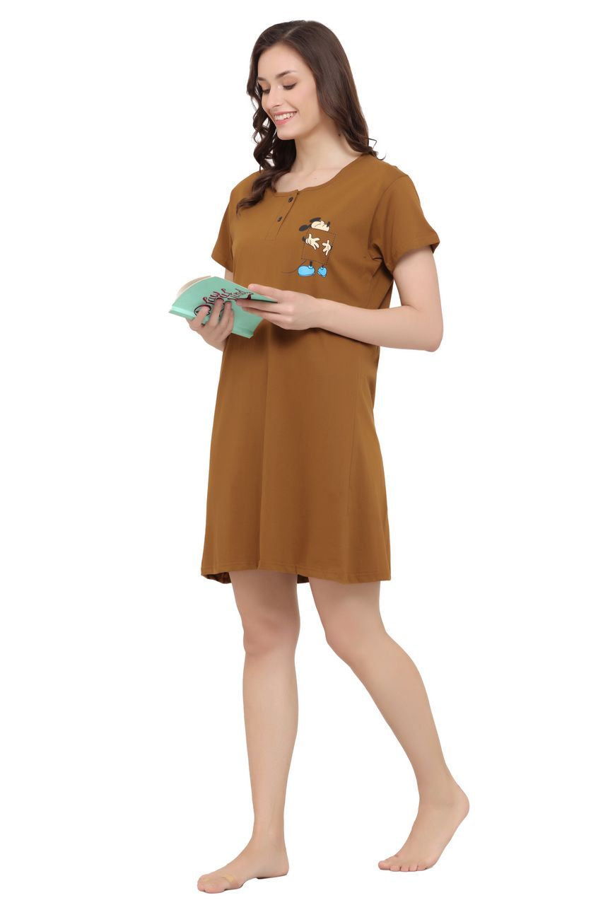 night shirt for women brown color