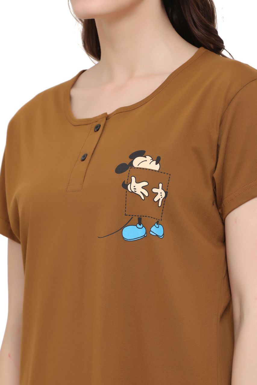 night shirt for women brown color