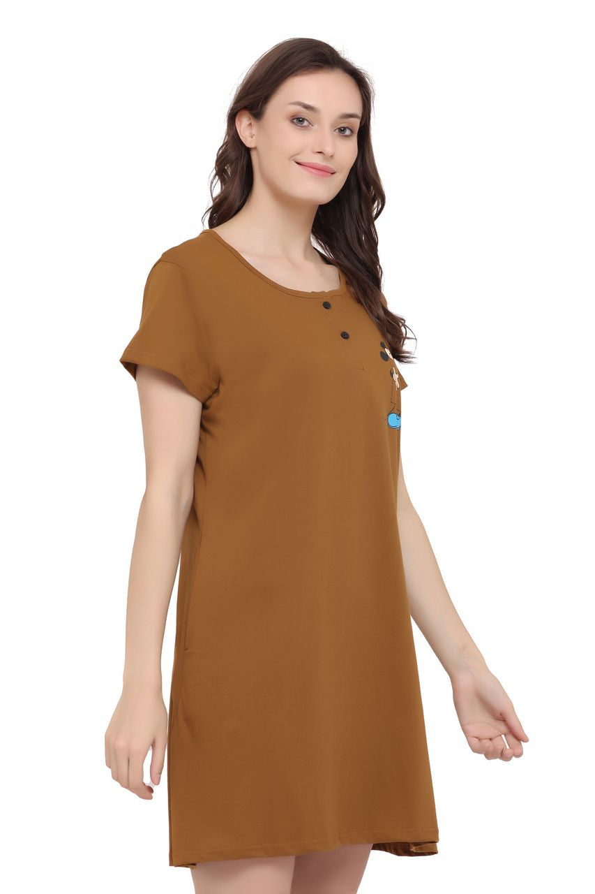 night shirt for women brown color