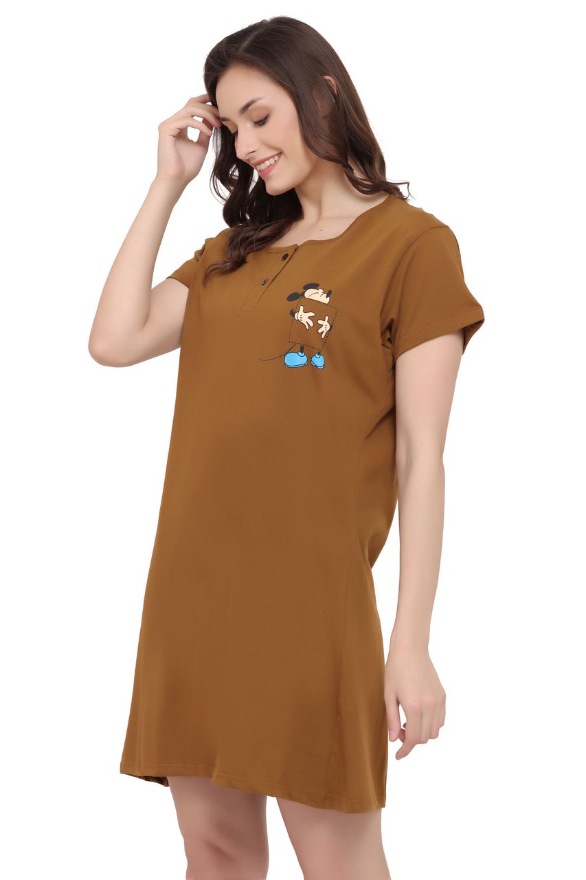 night shirt for women brown color