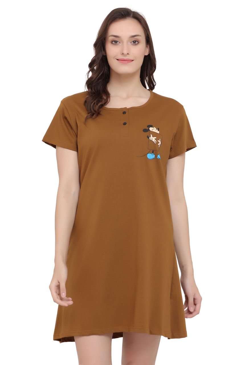 night shirt for women brown color