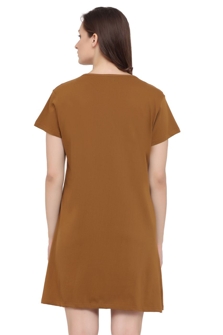 night shirt for women brown color