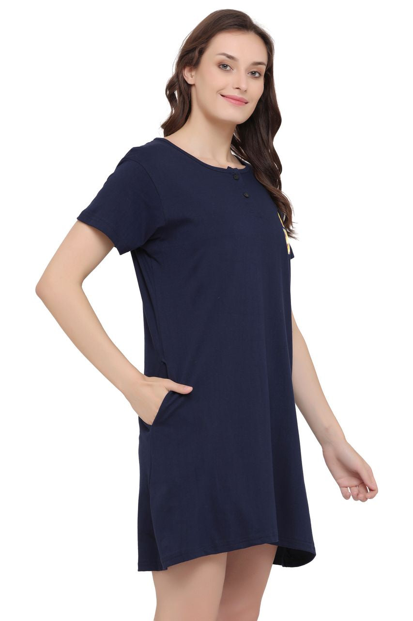 night shirt for women dark blue color