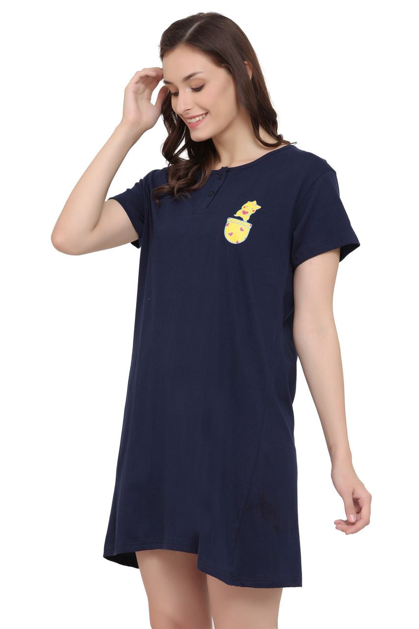 night shirt for women dark blue color
