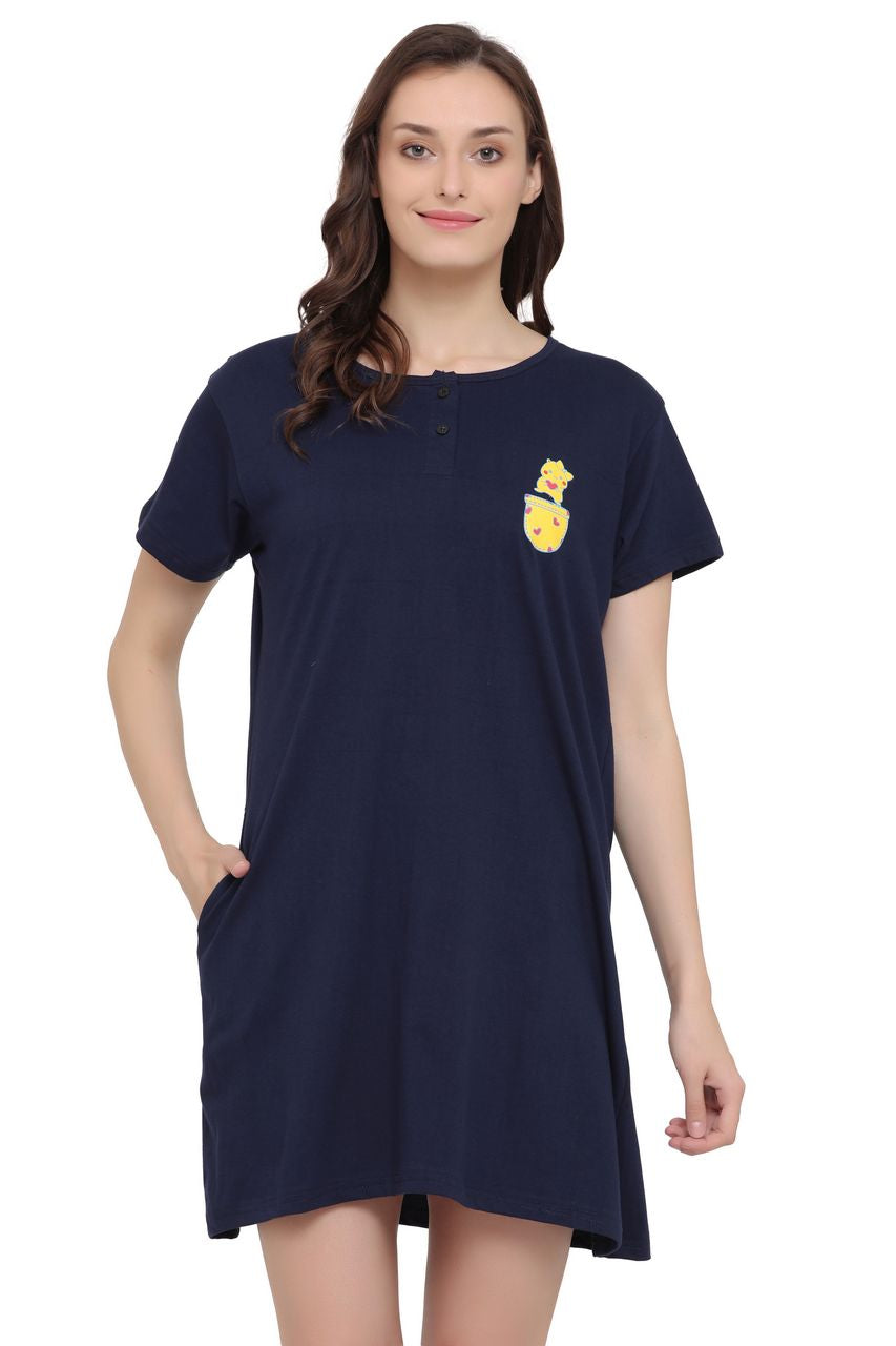 night shirt for women dark blue color