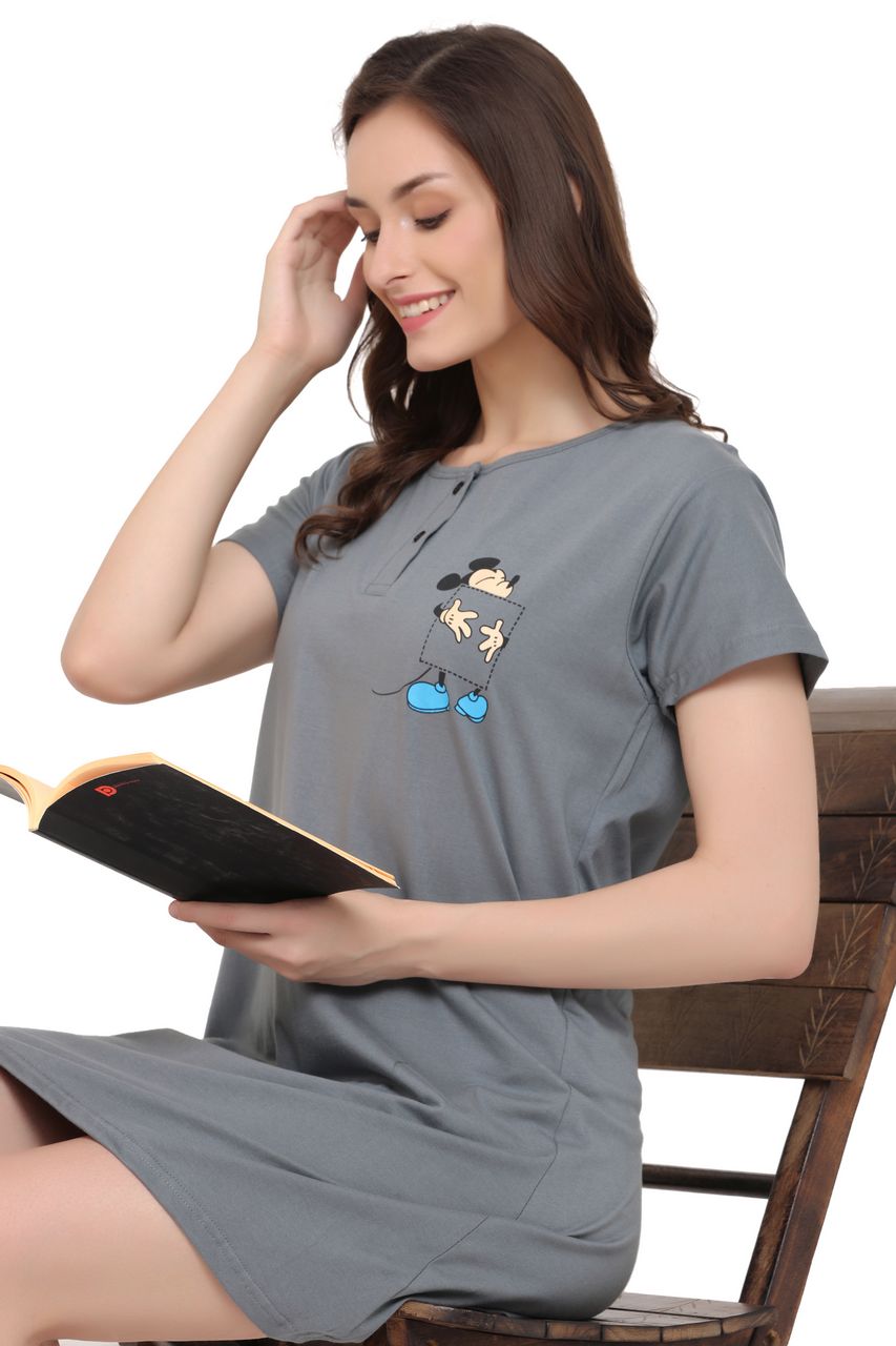 night shirt for women dark grey color