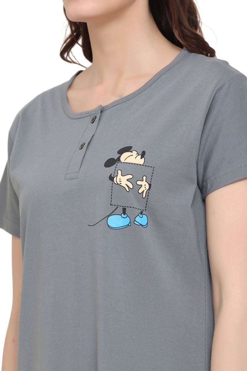 night shirt for women dark grey color